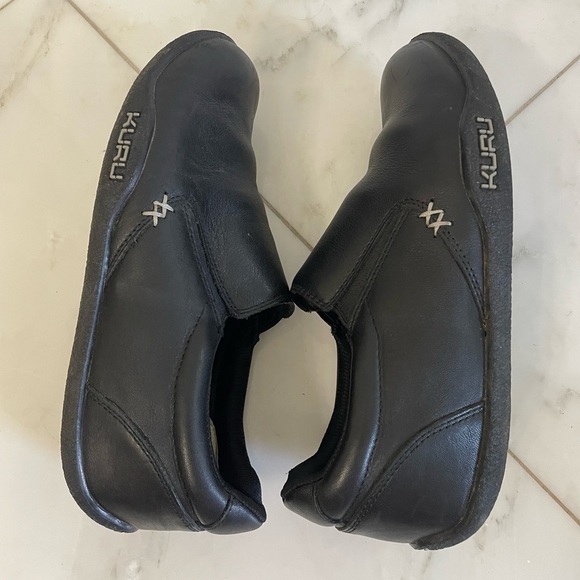 Kuru, 8.5, Kivi, womens black leather slip on comfort flat walking shoe - Picture 8 of 10